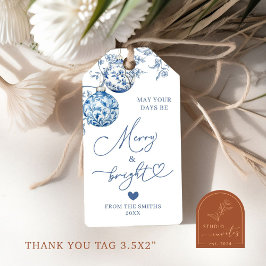 Weihnachts Chinoiserie Merry and Bright Holiday Ta Geschenkanhänger