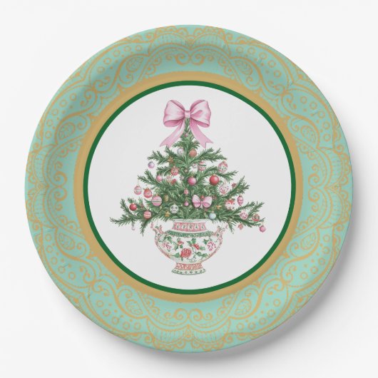 Weihnachts-Chinoiserie-Papierteller Pappteller (Vorderseite)