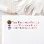 Weihnachts Chinoiserie Topiary Rücksendeadresse (Insitu)