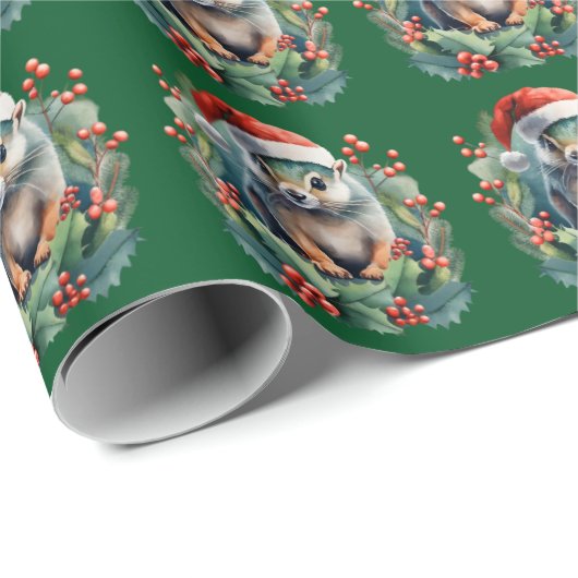Weihnachts-Chipmunk Geschenkpapier (Rolleneckpunkt)