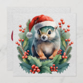 Weihnachts Chipmunk Grußkarte Feiertagskarte (Vorne/Hinten)