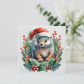 Weihnachts Chipmunk Grußkarte Feiertagskarte (Stehend Vorderseite)
