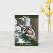 Weihnachts-Chipmunk Karte (Gelbe Blume)