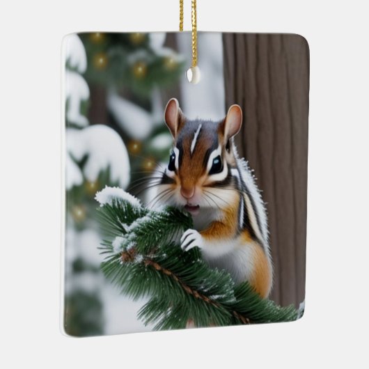 Weihnachts-Chipmunk Keramikornament (Rechts)