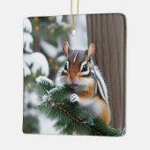 Weihnachts-Chipmunk Keramikornament (Links)
