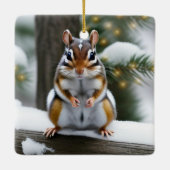 Weihnachts-Chipmunk Keramikornament (Rückseite)