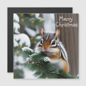Weihnachts-Chipmunk-Magnetkarte Magnetkarte (Vorne/Hinten)