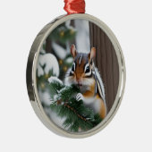 Weihnachts-Chipmunk-Ornament Ornament Aus Metall (Rechts)