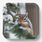 Weihnachts-Chipmunk Pappteller (Vorderseite)