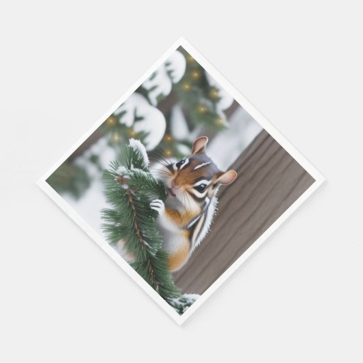 Weihnachts-Chipmunk Serviette (Ecke)