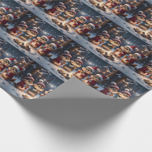 Weihnachts-Chipmunkpapier Geschenkpapier (Ecke)