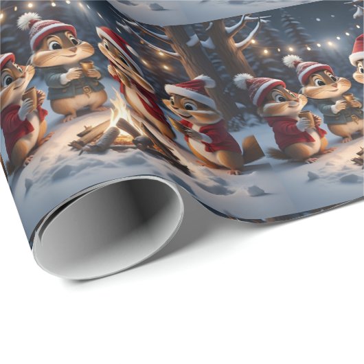 Weihnachts-Chipmunkpapier Geschenkpapier (Rolleneckpunkt)