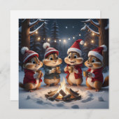 Weihnachts Chipmunks Grußkarte Feiertagskarte (Vorne/Hinten)