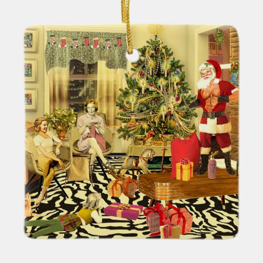 Weihnachts-Chippendale Keramikornament (Vorderseite)