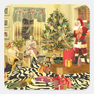 Weihnachts-Chippendale Quadratischer Aufkleber