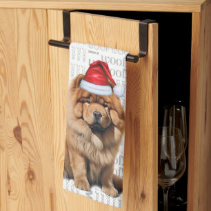 Weihnachts-Chow-Chow-Hund für Haustierliebhaber Geschirrtuch