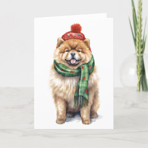 Weihnachts-Chow, Holiday Dog BLANK Feiertagskarte