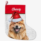 Weihnachts-Chow Weihnachtsmann mit dem Namen des H Großer Weihnachtsstrumpf (Vorderseite)
