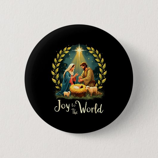 Weihnachts-Christi-Geburt Jesu Freude Zu Button (Vorderseite)