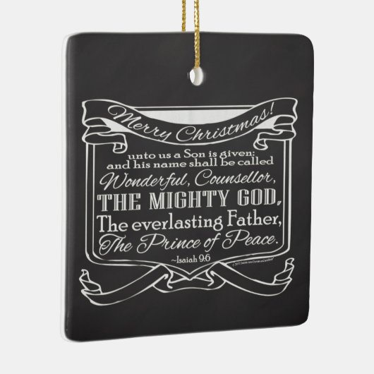 Weihnachts-Christliche Chalkboard Bibelschrift Keramikornament (Rechts)