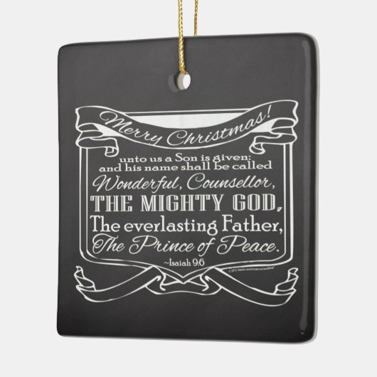 Weihnachts-Christliche Chalkboard Bibelschrift Keramikornament (Links)