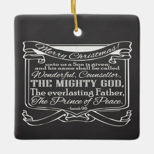 Weihnachts-Christliche Chalkboard Bibelschrift Keramikornament (Vorderseite)