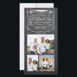 Weihnachts-Christliche Schrift in Chalkboard Feiertagskarte<br><div class="desc">Weihnachts Bibel Verse Foto Card,  Isaiah 9:6... .
 ~Isaiah 9:6" Dunkelgrau und schwarz Tafel mit weißer Textgrafie macht einen lässigen Christlichen Weihnachtsgrüß. Alle Designs Copyright © www.CuteComfy.com</div>