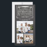 Weihnachts-Christliche Schrift in Chalkboard Feiertagskarte<br><div class="desc">Weihnachts Bibel Verse Foto Card,  Isaiah 9:6... . ~Isaiah 9:6" Dunkelgrau und schwarz Tafel mit weißer Textgrafik macht einen lässigen Christlichen Weihnachtsgrüß. Alle Designs Copyright © www.CuteComfy.com</div>