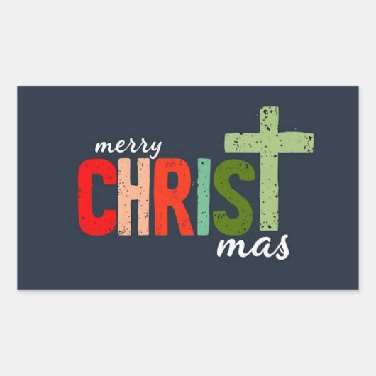Weihnachts-Christlicher Text Inspiration Rechteckiger Aufkleber (Vorderseite)