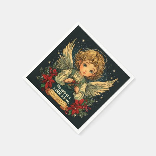 Weihnachts-Christus-Kind-Bibel Verse Decoupage Serviette (Ecke)