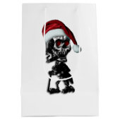 Weihnachts-Cigar-Skelettdesign Mittlere Geschenktüte (Rückseite)