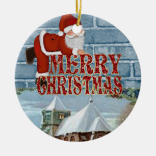 Weihnachts-Circle-Ornament, Frohe Weihnachten Keramik Ornament