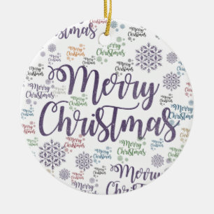 Weihnachts-Circle-Ornament, Frohe Weihnachten Keramik Ornament