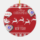 Weihnachts-Circle-Ornament, Frohe Weihnachten Keramik Ornament (Hinten)