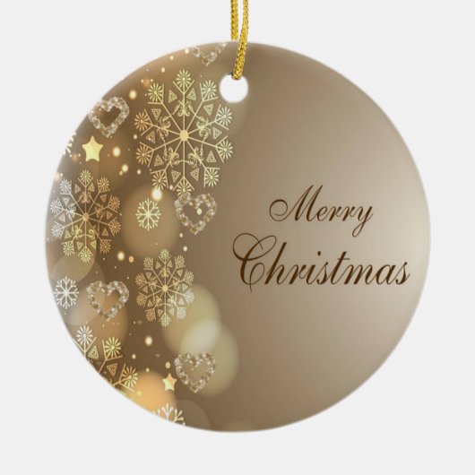 Weihnachts-Circle-Ornament, Frohe Weihnachten Keramik Ornament (Vorne)