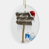 Weihnachts-Circle-Ornament, Frohe Weihnachten Keramik Ornament (Rechts)