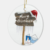 Weihnachts-Circle-Ornament, Frohe Weihnachten Keramik Ornament (Links)