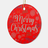 Weihnachts-Circle-Ornament, Frohe Weihnachten Keramik Ornament (Links)