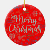 Weihnachts-Circle-Ornament, Frohe Weihnachten Keramik Ornament (Hinten)