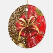 Weihnachts-Circle-Ornament, Frohe Weihnachten Keramik Ornament (Links)