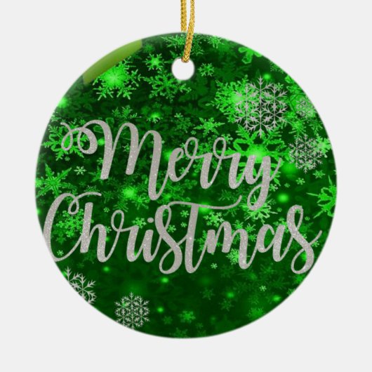 Weihnachts-Circle-Ornament, Frohe Weihnachten Keramik Ornament (Vorne)