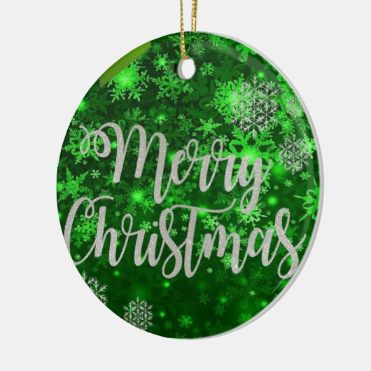 Weihnachts-Circle-Ornament, Frohe Weihnachten Keramik Ornament (Links)