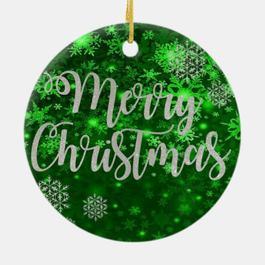 Weihnachts-Circle-Ornament, Frohe Weihnachten Keramik Ornament (Hinten)