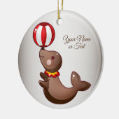 Weihnachts-Circus-Siegel Keramik Ornament (Links)