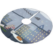 Weihnachts-City-Maus Polyester Weihnachtsbaumdecke (Schrägansicht)