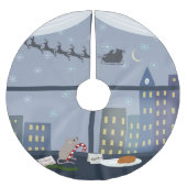 Weihnachts-City-Maus Polyester Weihnachtsbaumdecke (Vorderseite)