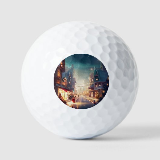 Weihnachts-City-Straße (2) Golfball (Vorderseite)
