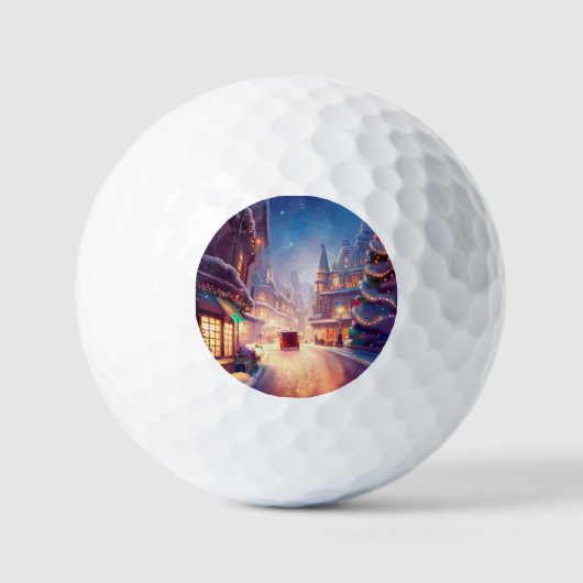 Weihnachts-City-Straße (4) Golfball (Vorderseite)