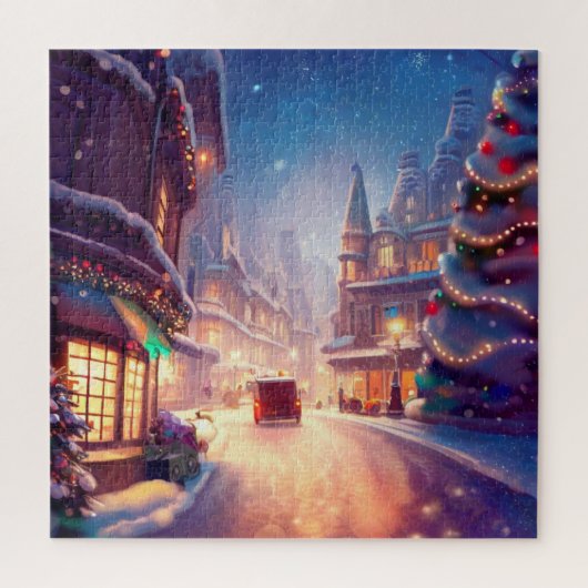 Weihnachts-City-Straße (4) Puzzle (Vertikal)