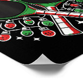 Weihnachts-Ckleball-Paddel mit Weihnachtsmannmütze Poster (Ecke)